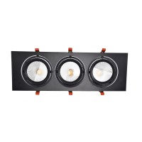 Mimarled Kare Üçlü Philips Ledli 90W Sıva Altı Spot Beyaz, Siyah