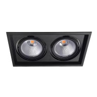 Hareketli Çiftli Kare 33 cm Sıva Altı Gömme Led Spot Armatür 30 Watt