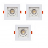 ABS Kare Sıva Altı GU10 7W LED Spot Armatür Beyaz Kasa 3 Adet
