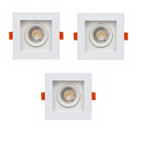ABS Kare Sıva Altı GU10 7W LED Spot Armatür Beyaz Kasa 3 Adet