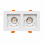 ABS Kare Sıva Altı 7W GU10 LED Spot İkili Armatür Beyaz Kasa
