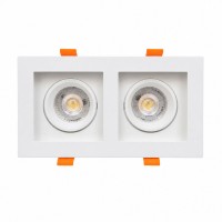 ABS Kare Sıva Altı 7W GU10 LED Spot İkili Armatür Beyaz Kasa