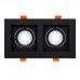 ABS Kare Sıva Altı 7W GU10 LED Spot İkili Armatür Siyah Kasa ABS Kare Sıva Altı 7W GU10 LED Spot İkili Armatür Siyah Kasa
