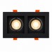 ABS Kare Sıva Altı 7W GU10 LED Spot İkili Armatür Siyah Kasa ABS Kare Sıva Altı 7W GU10 LED Spot İkili Armatür Siyah Kasa