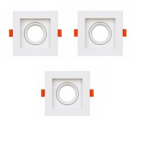ABS Kare Sıva Altı GU10 LED Spot Armatür Kasası Beyaz 3 Adet