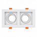 ABS Kare Sıva Altı GU10 LED Spot İkili Armatür Kasası Beyaz 3 Adet ABS Kare Sıva Altı GU10 LED Spot İkili Armatür Kasası Beyaz 3 Adet